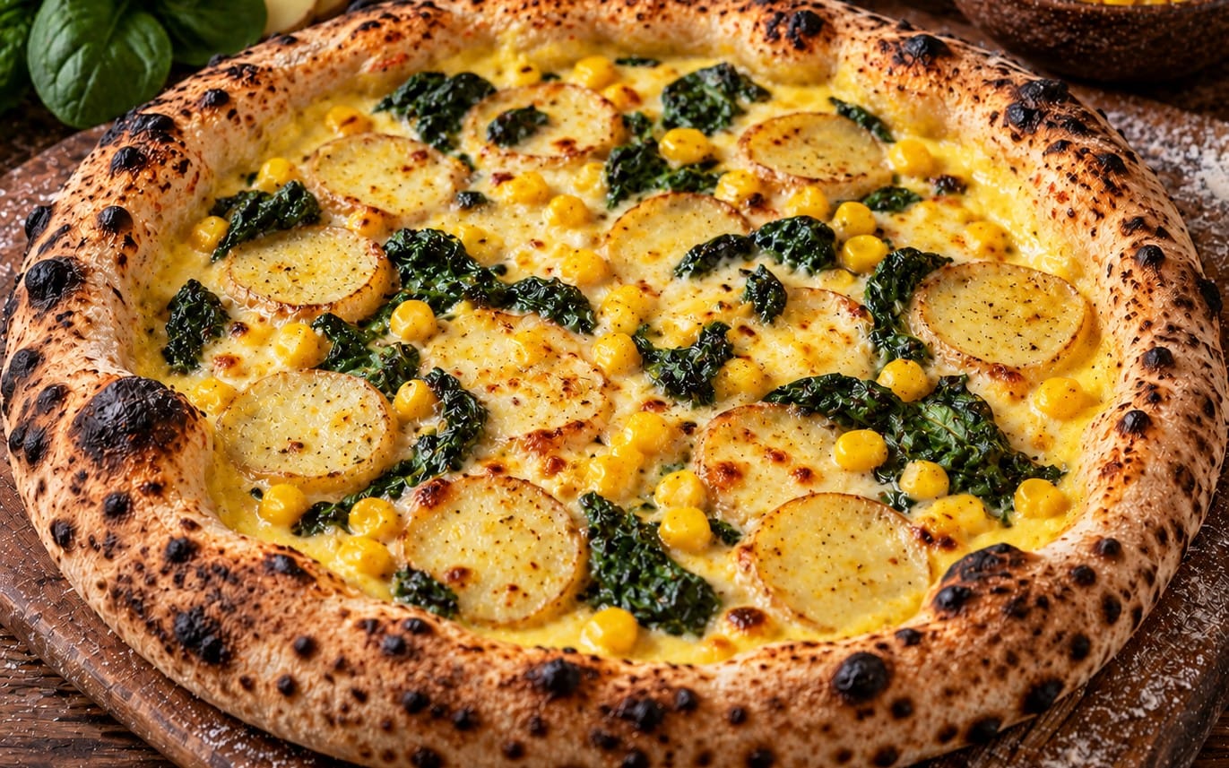 10. Kartoffel FCH - Sauce Hollandaise, Mais, Kartoffeln, Spinat bei Pizzeria Napoli