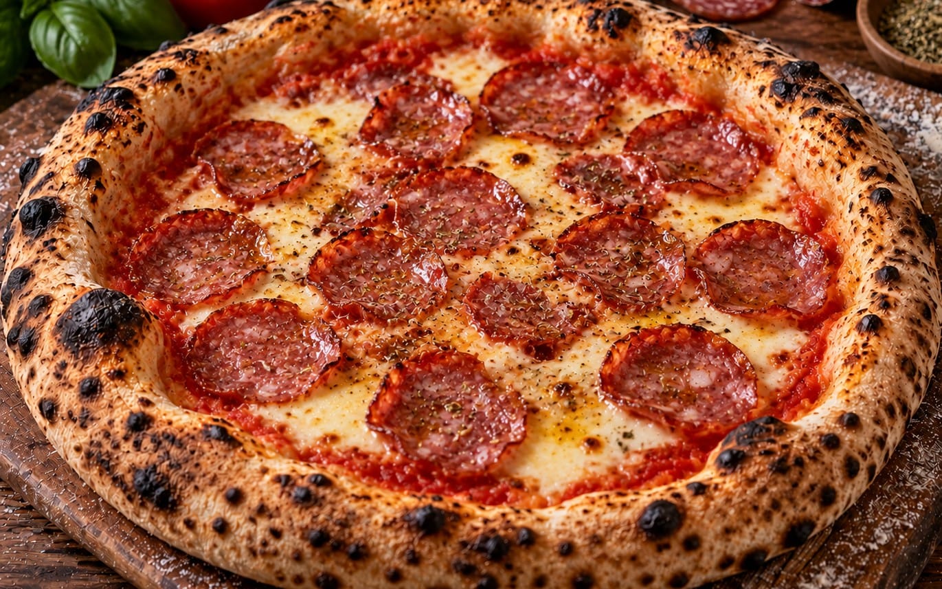 Salami - Tomatensoße, Käse & Salami bei Pizzeria Napoli