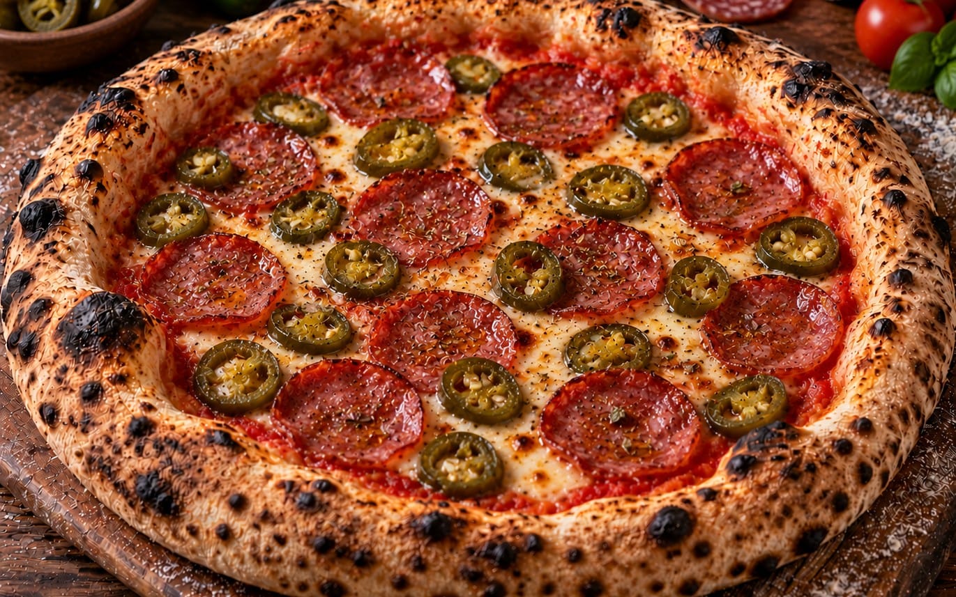 Diavolo - Tomatensoße, Käse & Salami (scharf) bei Pizzeria Napoli