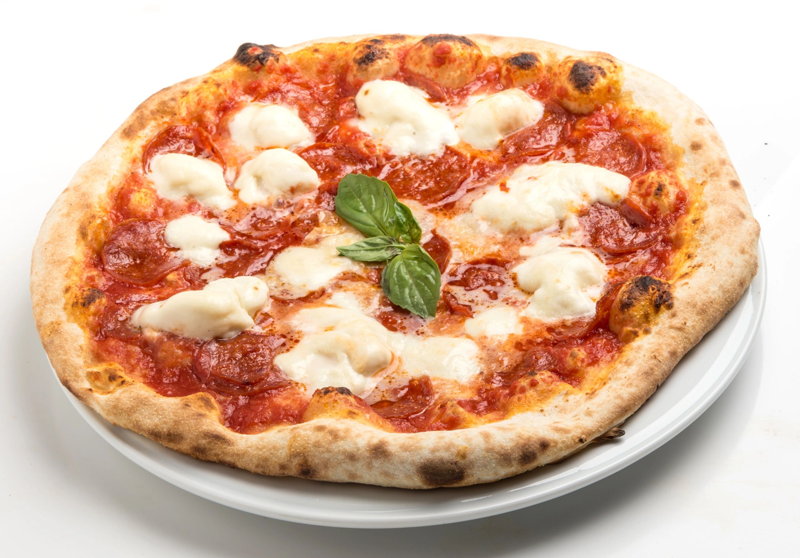 Classic Margherita pizza with fresh basil